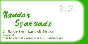 nandor szarvadi business card